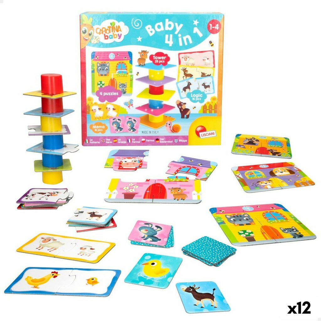 Puzzle Lisciani Carotina Baby Bauernhof 4 in 1 16 x 1 x 16,5 cm (12 Stück)