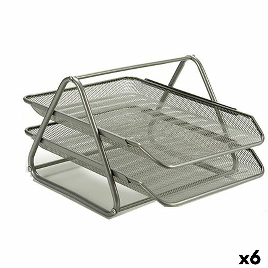 Qualifizierungsschale Raster Silberfarben Metall 35,5 x 27,5 x 21 cm (6 Stück)