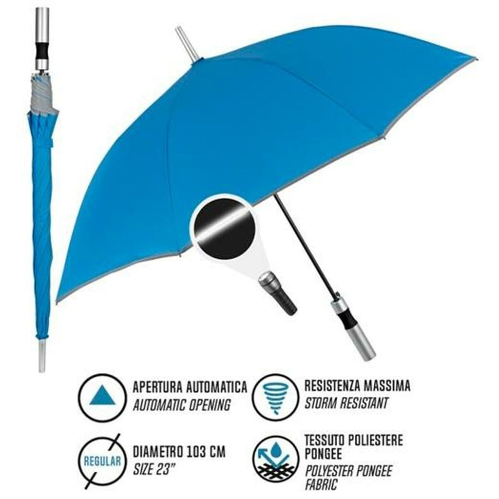 Regenschirm Perletti 23" Mit Einfassung Reflektierend Blau Polyester 103 cm