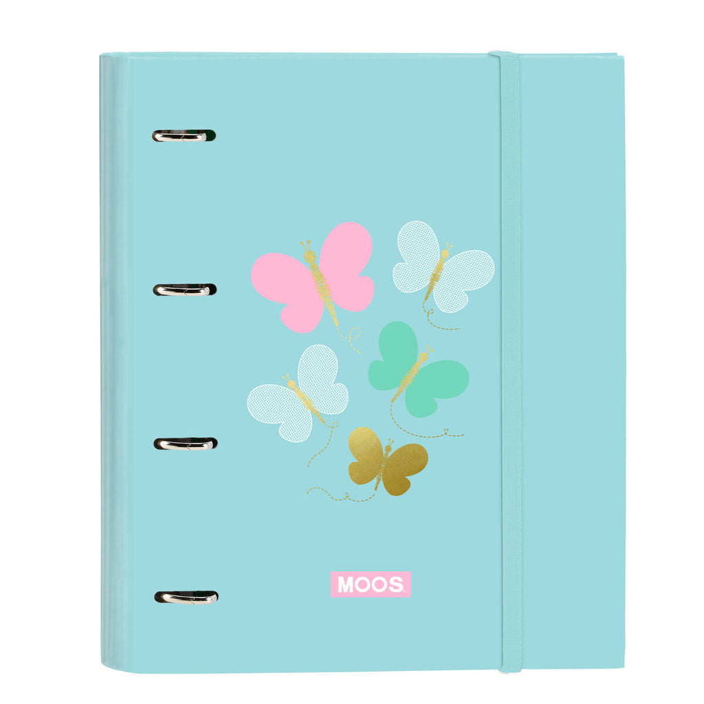 Ringbuch Moos Butterflies Blau 27 x 32 x 3.5 cm