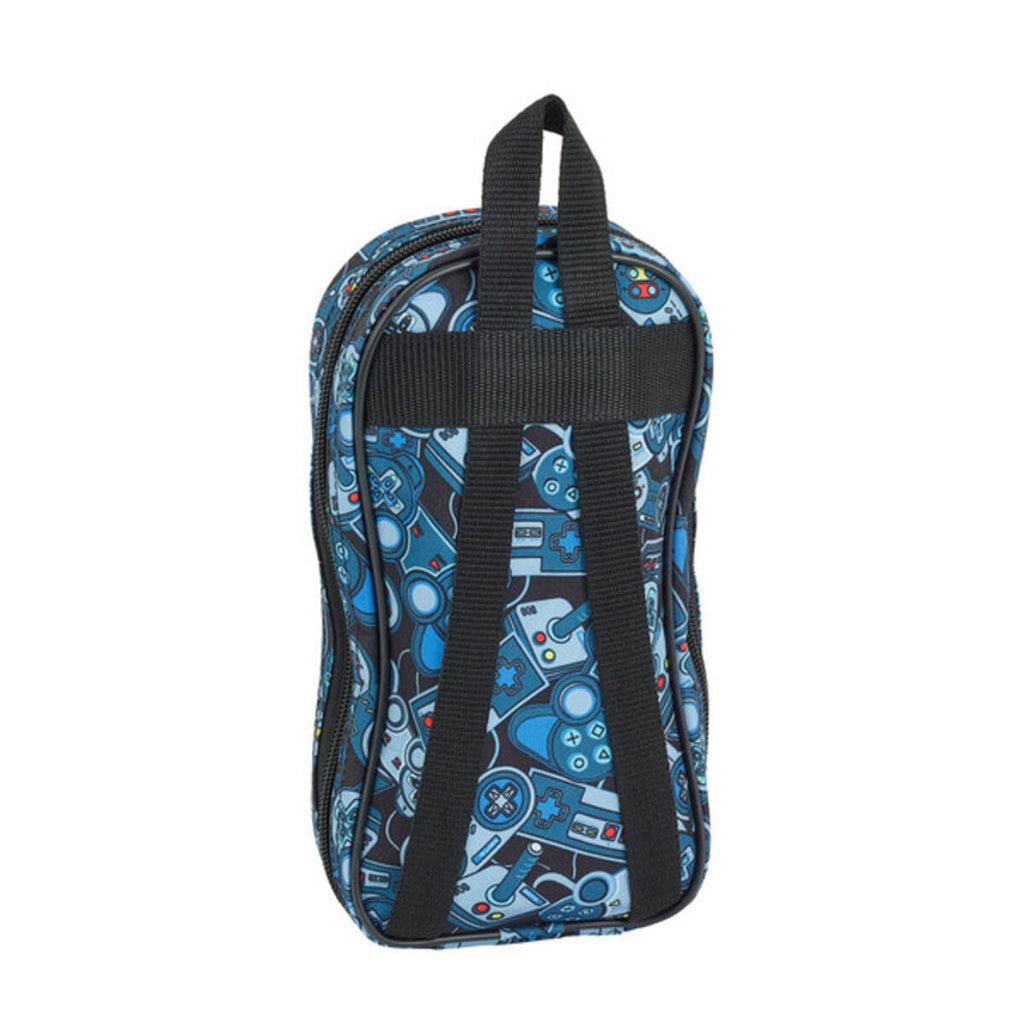 Rucksack mit Federtaschen Safta Welcome Gamers Blau (33 Stücke)