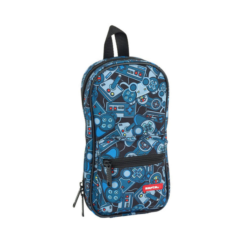 Rucksack mit Federtaschen Safta Welcome Gamers Blau (33 Stücke)