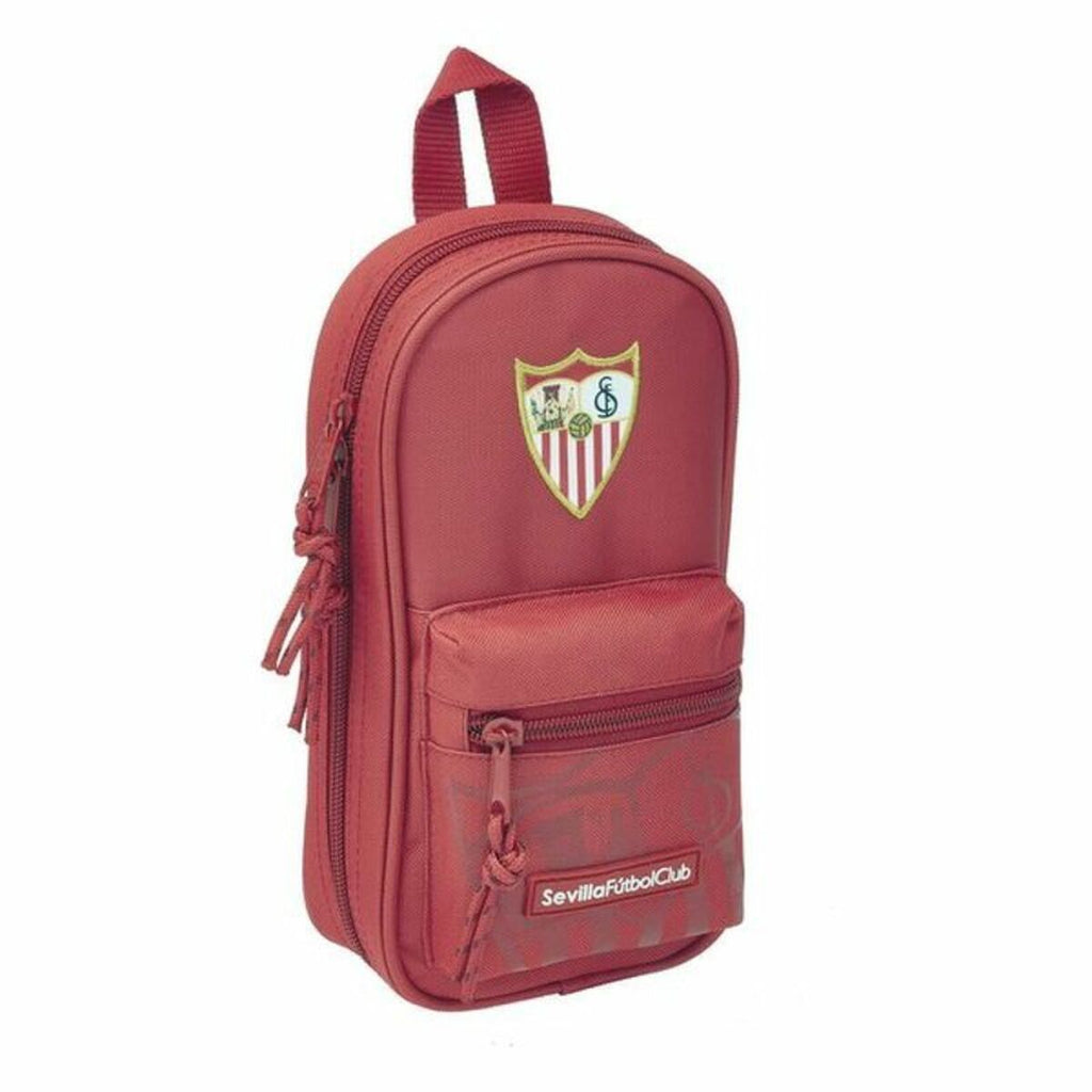 Rucksack mit Federtaschen Sevilla Fútbol Club Rot (33 Stücke)