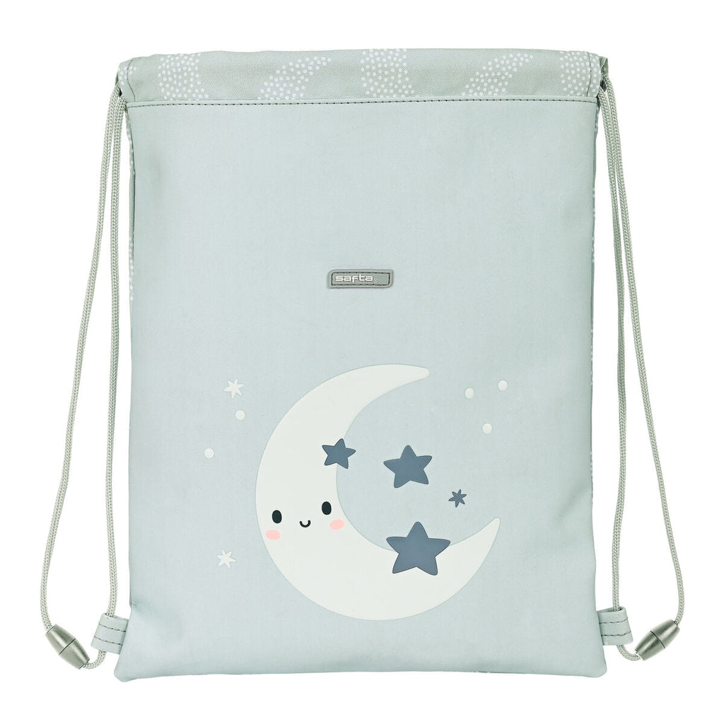 Rucksacktasche mit Bändern Safta Luna Grau (26 x 34 x 1 cm)