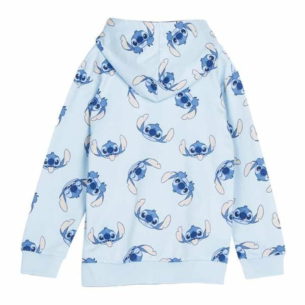 Sweatshirt mit Kapuze für Mädchen Stitch Hellblau