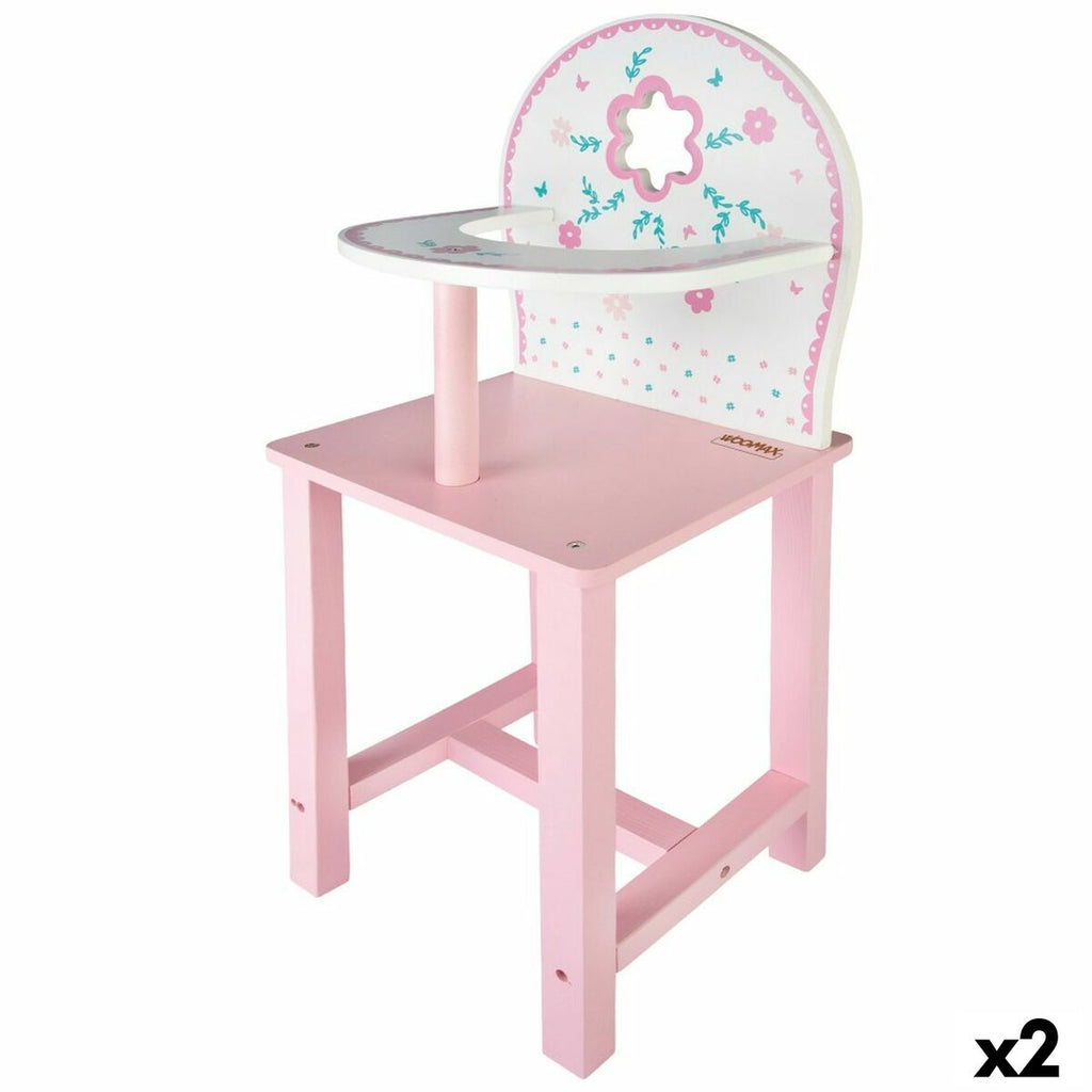 Hochstuhl Woomax 25 x 55 x 20 cm Puppen Weiß Rosa 2 Stück