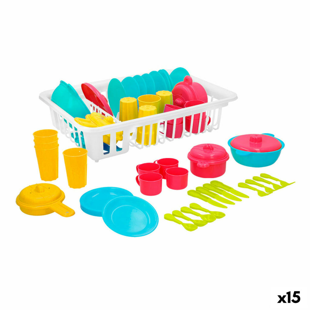 Kindergeschirr-Set Colorbaby Spielzeug Abtropfer 35 Stücke (15 Stück)