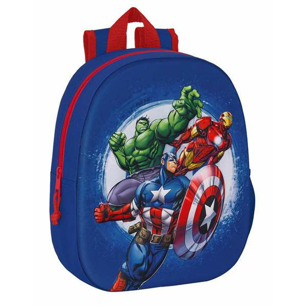 Schulrucksack 3D The Avengers Marineblau 27 x 33 x 10 cm