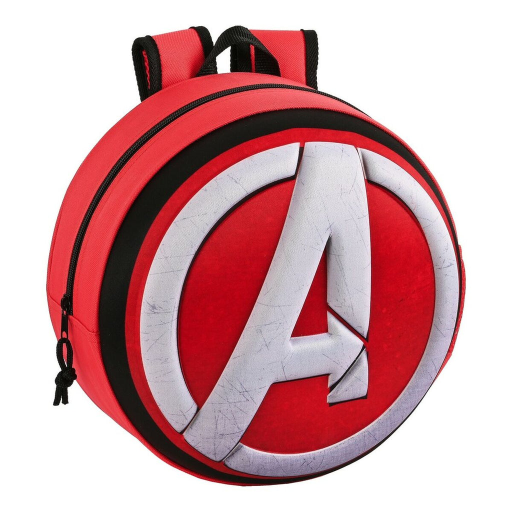 Schulrucksack 3D The Avengers Rot Schwarz Weiß (31 x 31 x 10 cm)