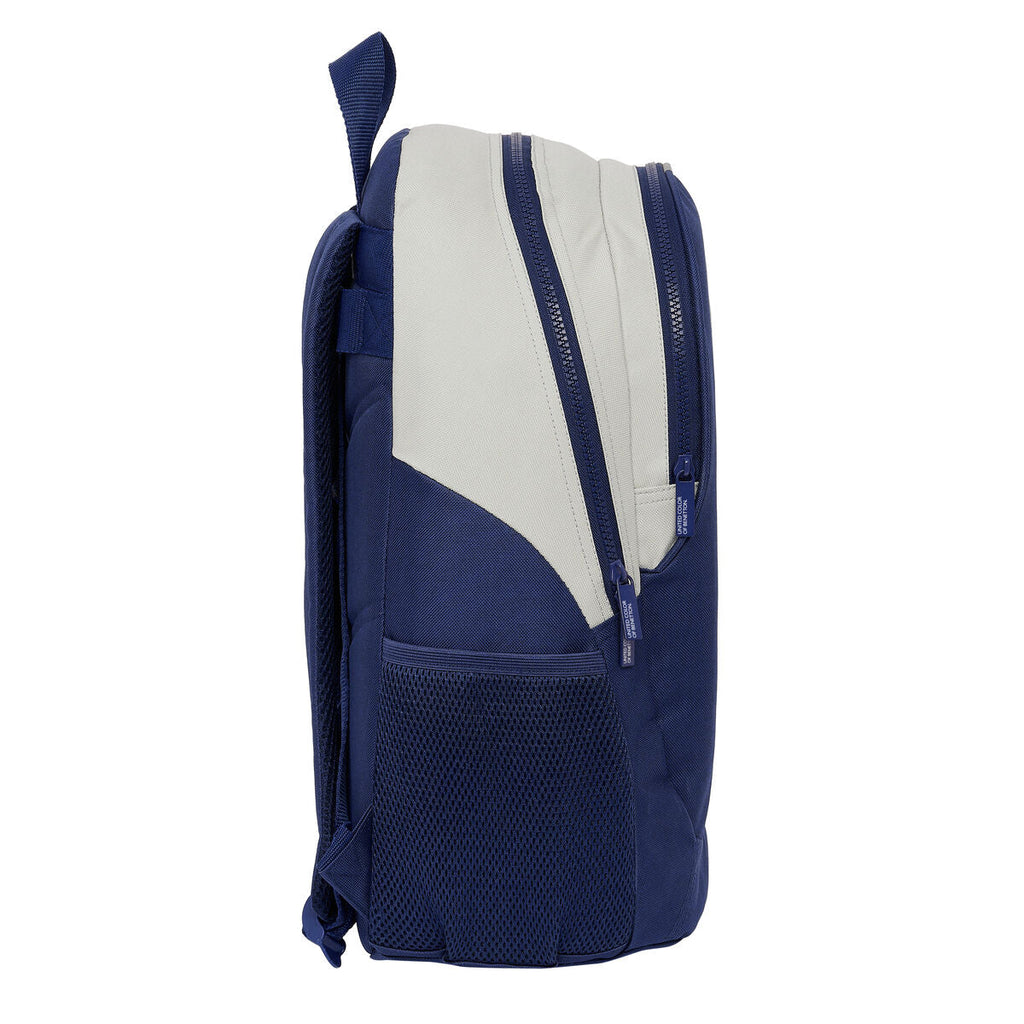 Schulrucksack Benetton Varsity Grau Marineblau 32 x 44 x 16 cm