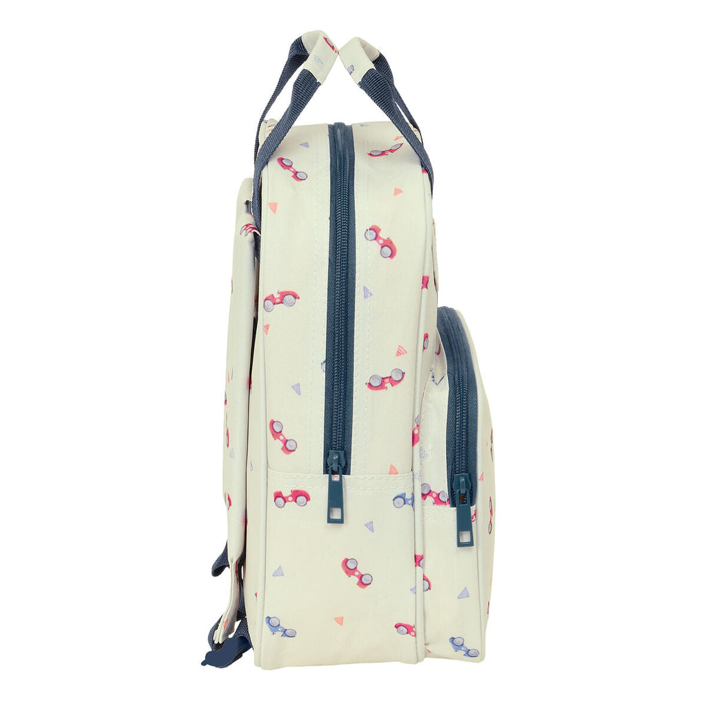 Schulrucksack Coches Beige 20 x 28 x 8 cm