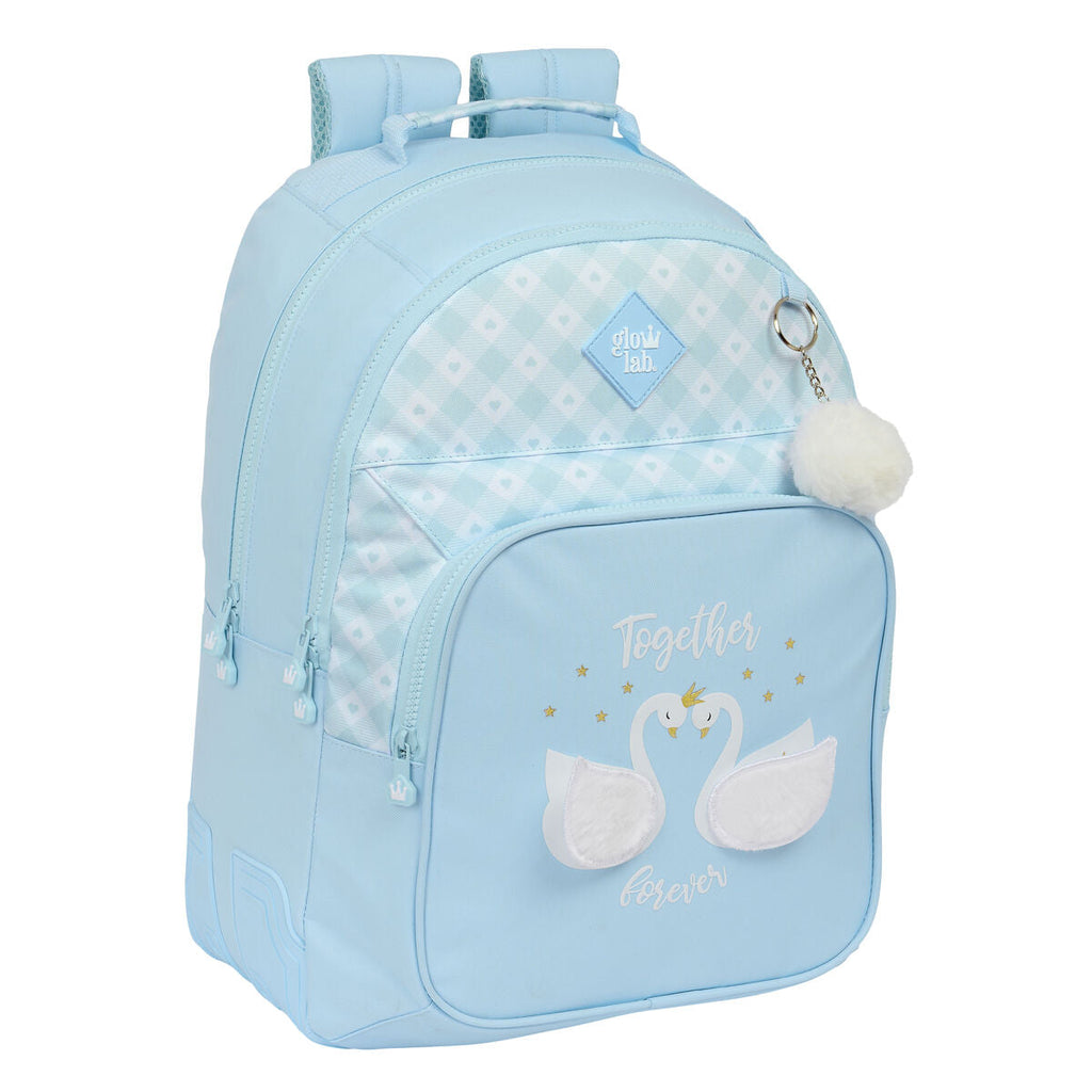 Schulrucksack Glow Lab Cisnes Blau 32 x 42 x 15 cm