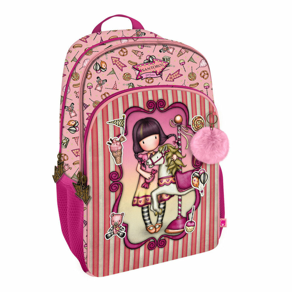 Schulrucksack Gorjuss Carousel Lachsfarben (29 x 45 x 17 cm)