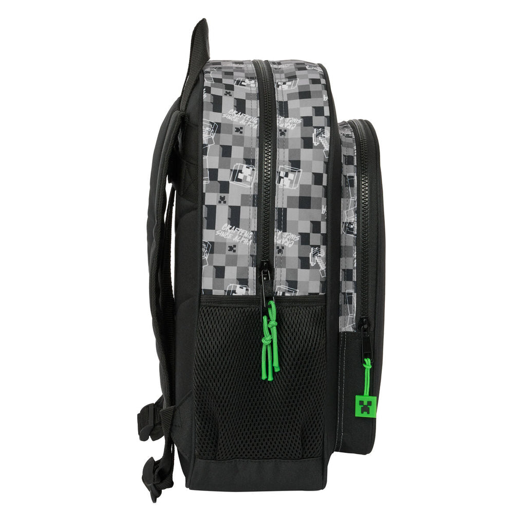 Schulrucksack Minecraft Schwarz Grau 32 X 38 X 12 cm