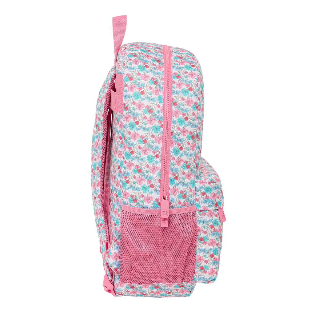 Schulrucksack Moos Flores Bunt 30 x 46 x 14 cm