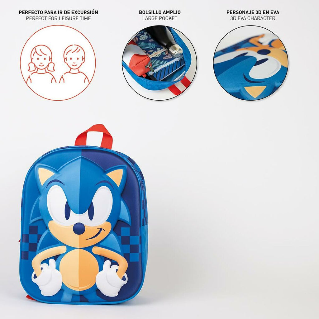 Schulrucksack Sonic Blau 25 x 31 x 10 cm