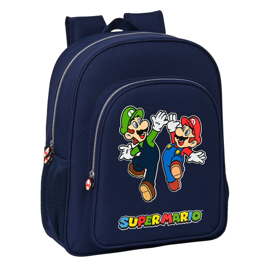 Schulrucksack Super Mario Marineblau 32 X 38 X 12 cm