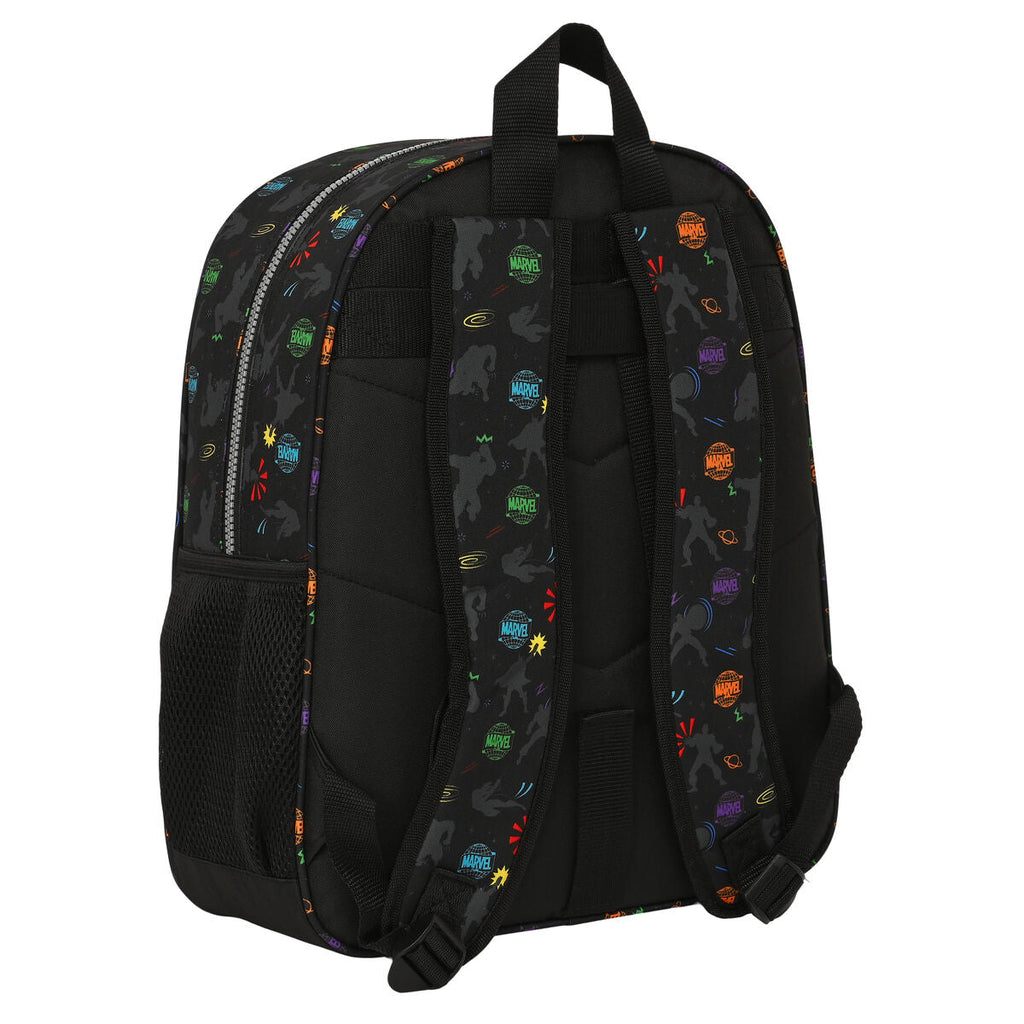 Schulrucksack The Avengers Super heroes Schwarz (32 x 38 x 12 cm)