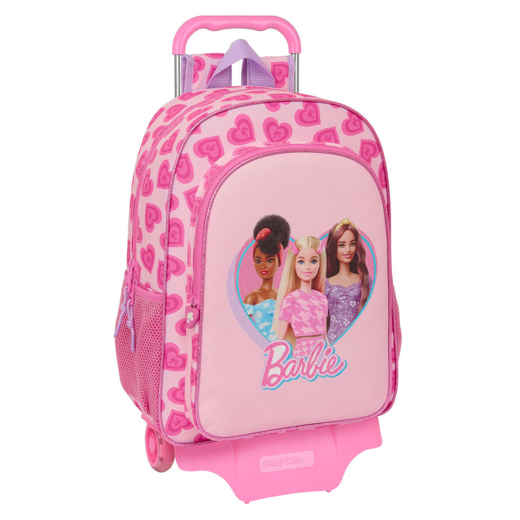 Schulrucksack mit Rädern Barbie Love Rosa 33 x 42 x 14 cm