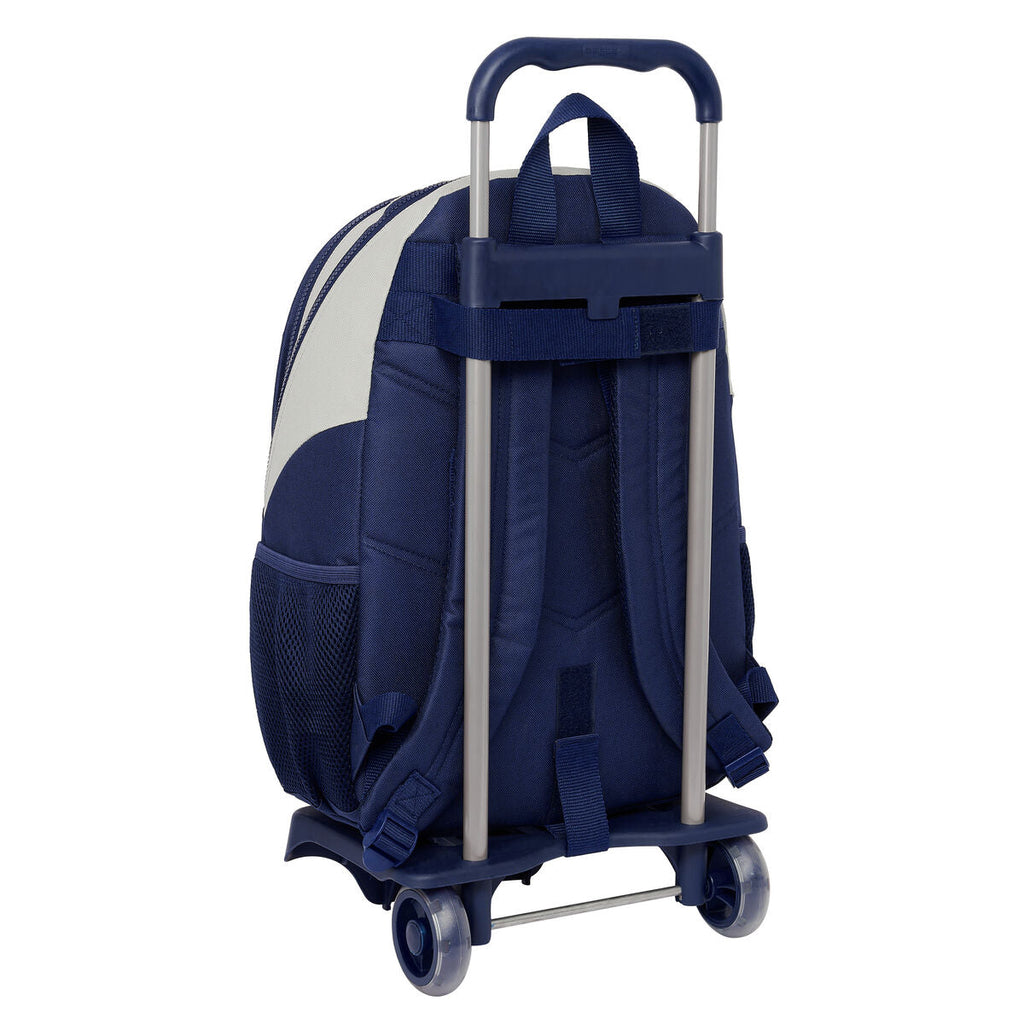 Schulrucksack mit Rädern Benetton Varsity Grau Marineblau 32 x 44 x 16 cm