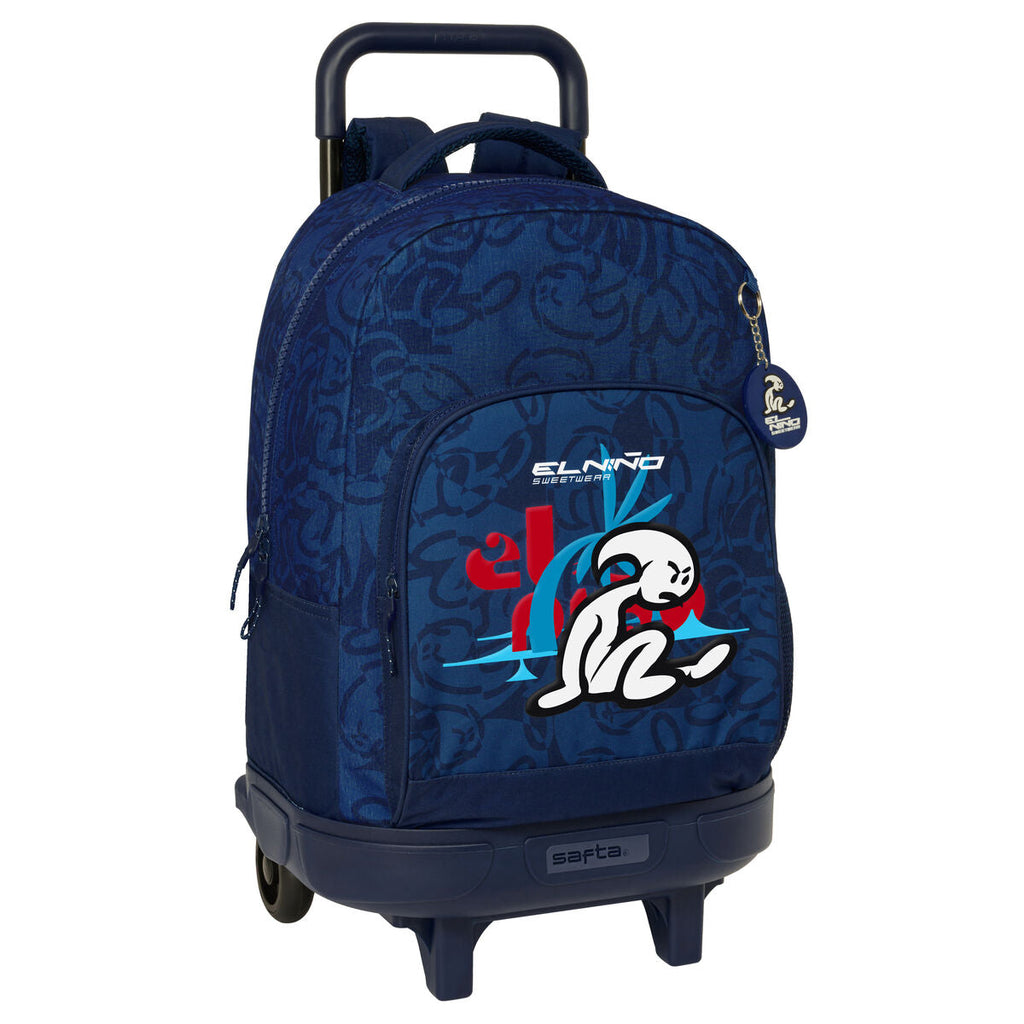 Schulrucksack mit Rädern El Niño Paradise Marineblau 33 X 45 X 22 cm