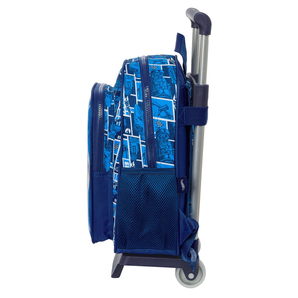 Schulrucksack mit Rädern Hot Wheels Sonny Marineblau 27 x 33 x 10 cm