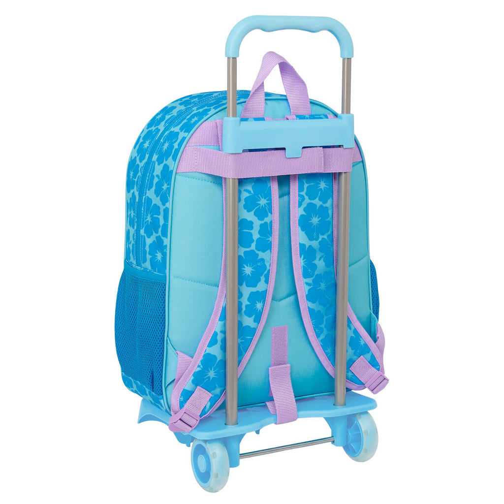 Schulrucksack mit Rädern Lilo & Stitch Hawaii Blau 33 x 42 x 14 cm