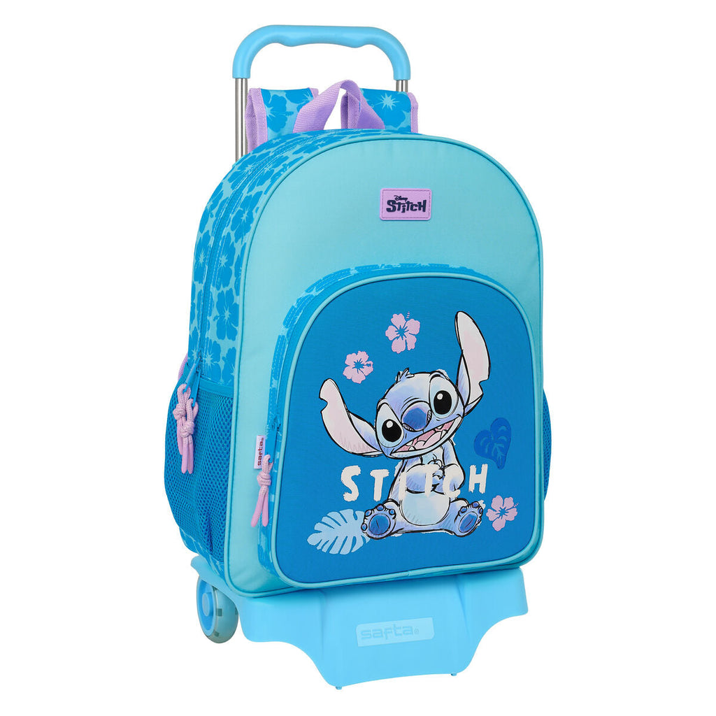 Schulrucksack mit Rädern Lilo & Stitch Hawaii Blau 33 x 42 x 14 cm