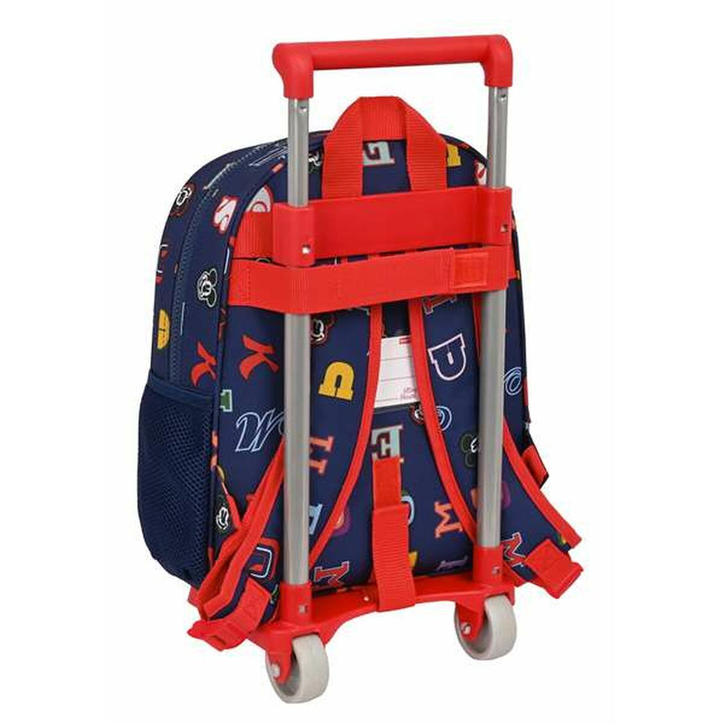 Schulrucksack mit Rädern Mickey Mouse Only one Marineblau 28 x 34 x 10 cm