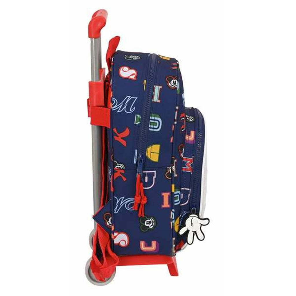 Schulrucksack mit Rädern Mickey Mouse Only one Marineblau 28 x 34 x 10 cm