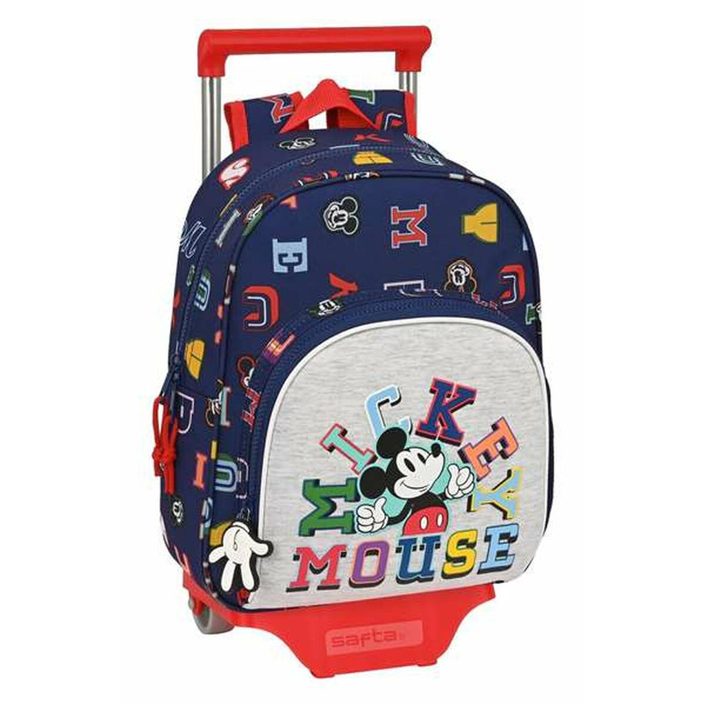 Schulrucksack mit Rädern Mickey Mouse Only one Marineblau 28 x 34 x 10 cm