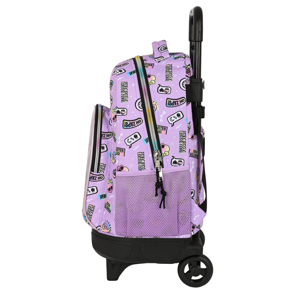 Schulrucksack mit Rädern Monster High Best boos Lila 33 X 45 X 22 cm