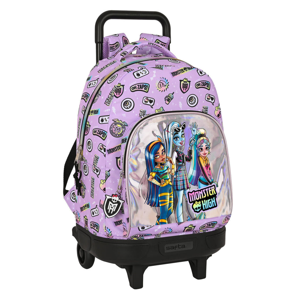 Schulrucksack mit Rädern Monster High Best boos Lila 33 X 45 X 22 cm