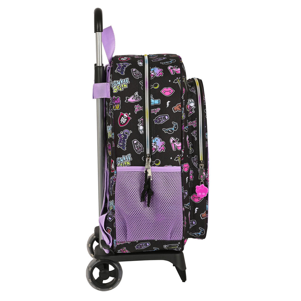 Schulrucksack mit Rädern Monster High Creep Schwarz 33 x 42 x 14 cm