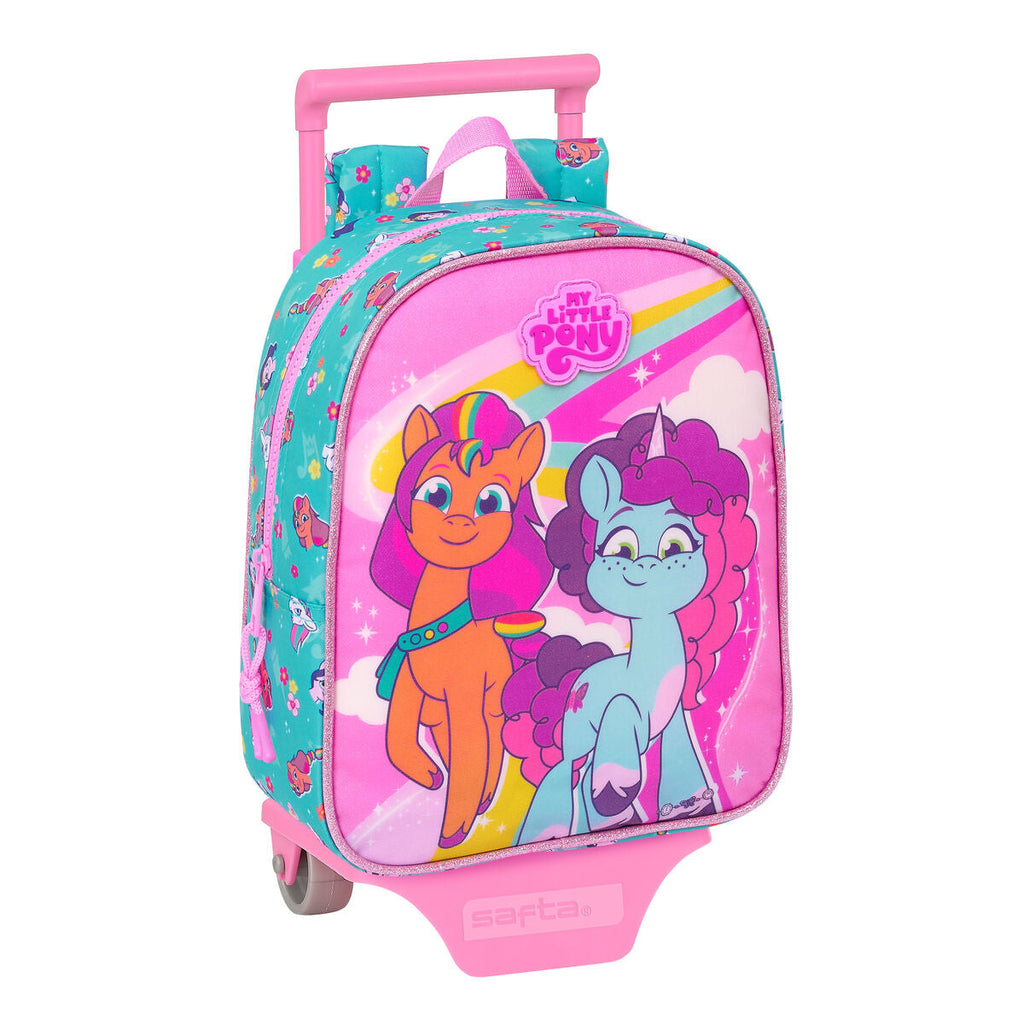 Schulrucksack mit Rädern My Little Pony Magic Rosa türkis 22 x 27 x 10 cm