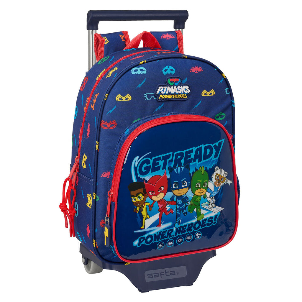 Schulrucksack mit Rädern PJ Masks Ready Marineblau 26 x 34 x 11 cm