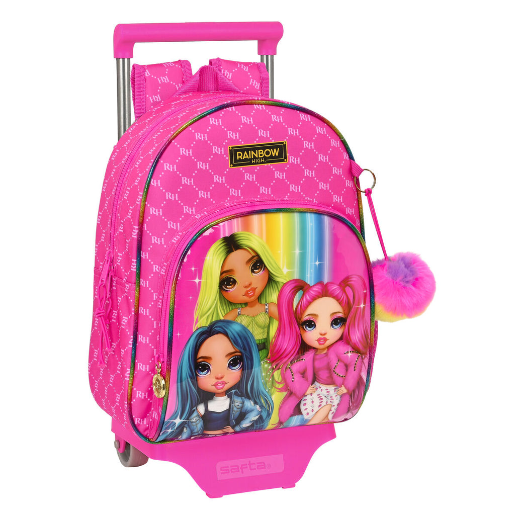 Schulrucksack mit Rädern Rainbow High Pink (28 x 34 x 10 cm)