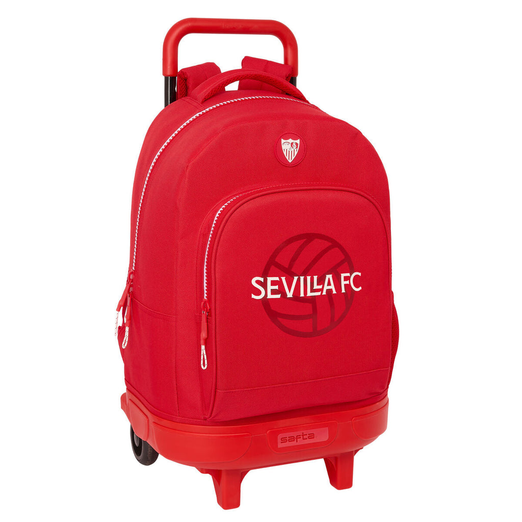 Schulrucksack mit Rädern Sevilla Fútbol Club Rot 33 x 45 x 22 cm