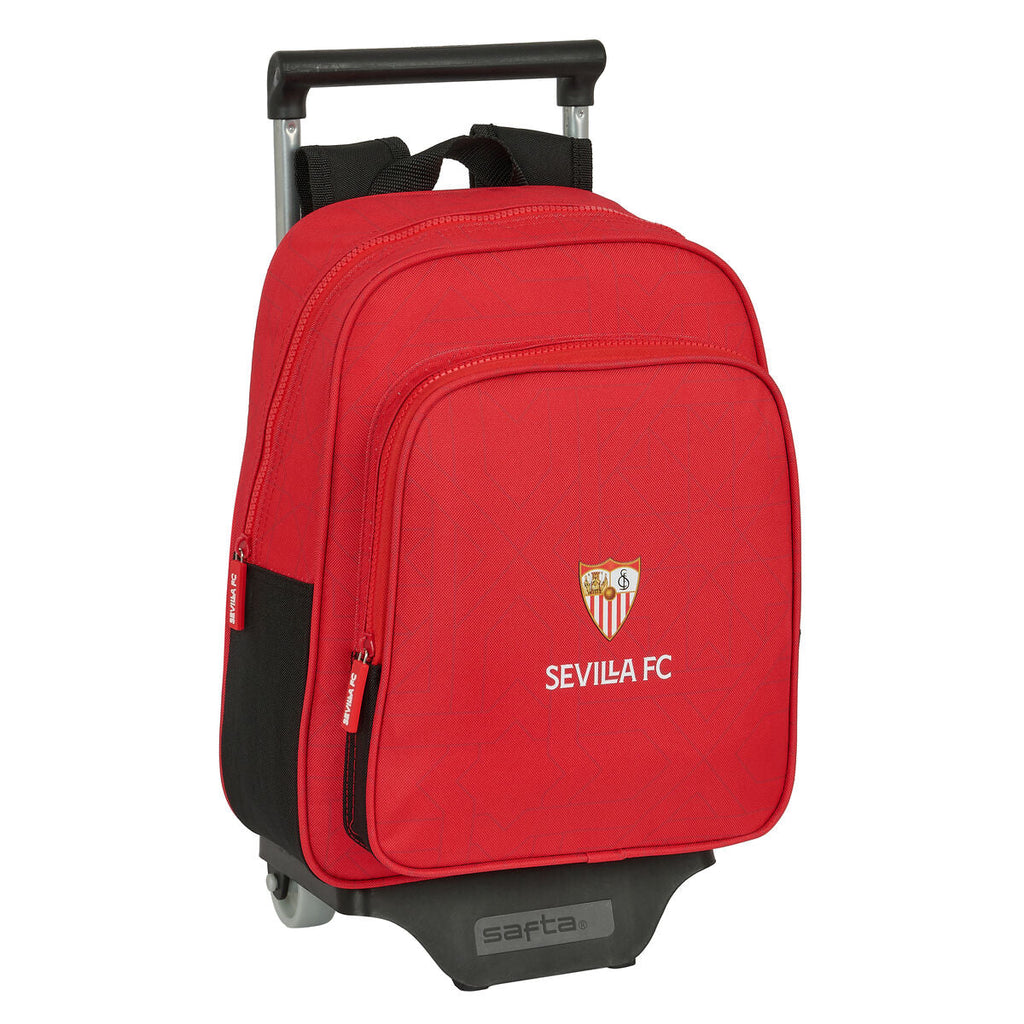 Schulrucksack mit Rädern Sevilla Fútbol Club Schwarz Rot 28 x 34 x 10 cm