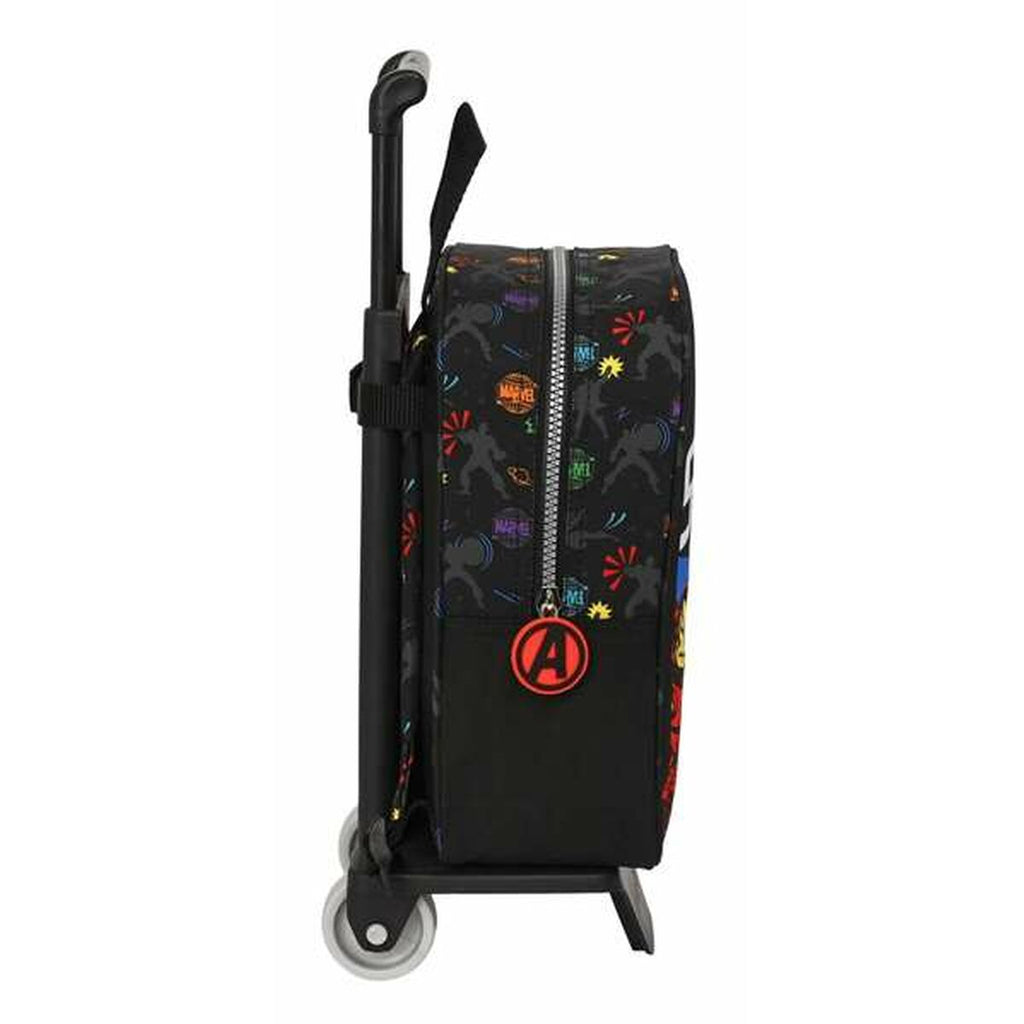 Schulrucksack mit Rädern The Avengers Super heroes Schwarz 22 x 27 x 10 cm