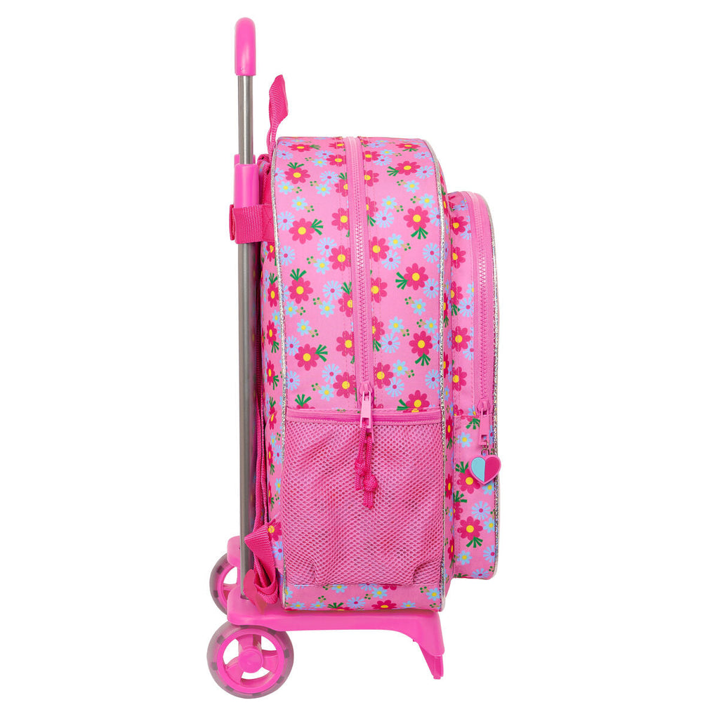 Schulrucksack mit Rädern Trolls Rosa 33 x 42 x 14 cm