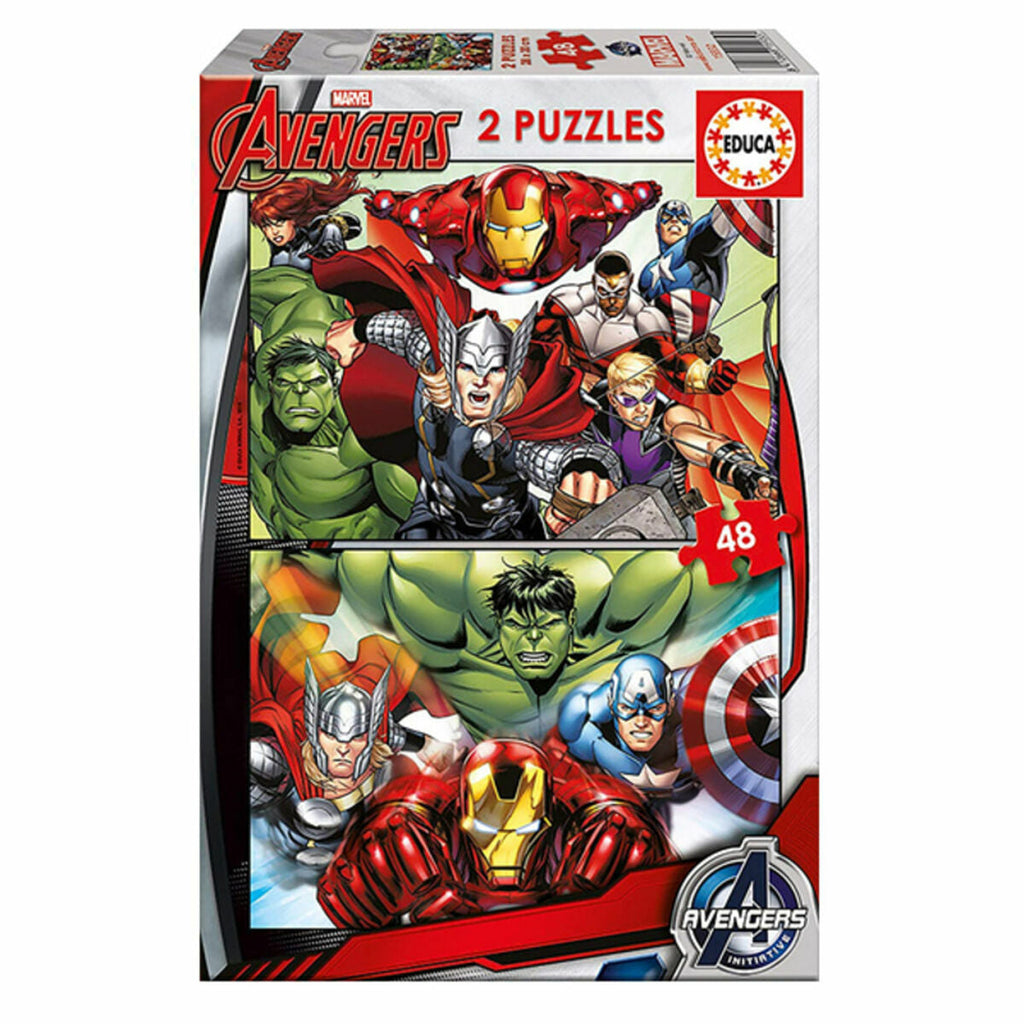 Set mit 2 Puzzeln The Avengers Super Heroes  48 Stücke 28 x 20 cm