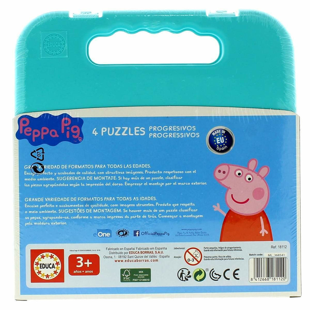 Set mit 4 Puzzeln Peppa Pig Cosy corner  16 x 16 cm