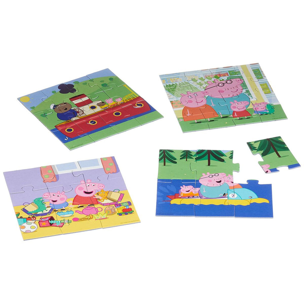 Set mit 4 Puzzeln Peppa Pig Cosy corner  16 x 16 cm