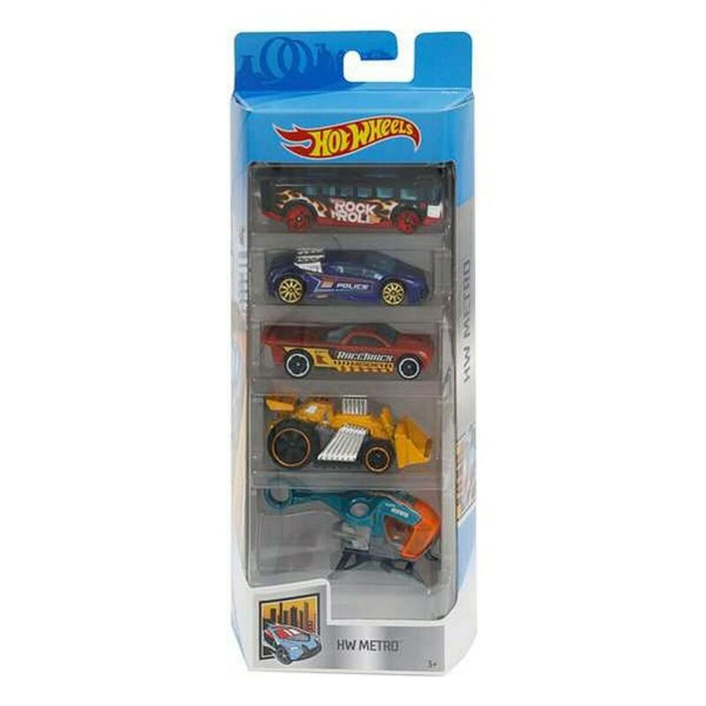 Set mit 5 Autos Hot Wheels 1806 Bunt Orange