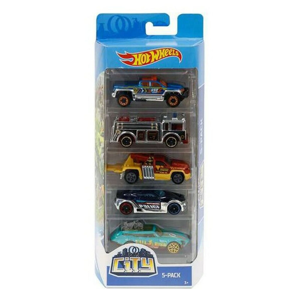 Set mit 5 Autos Hot Wheels 1806 Bunt Orange