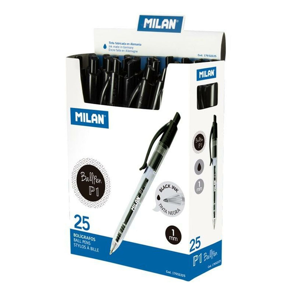 Stift Milan P1 Schwarz 1 mm (25 Stücke)