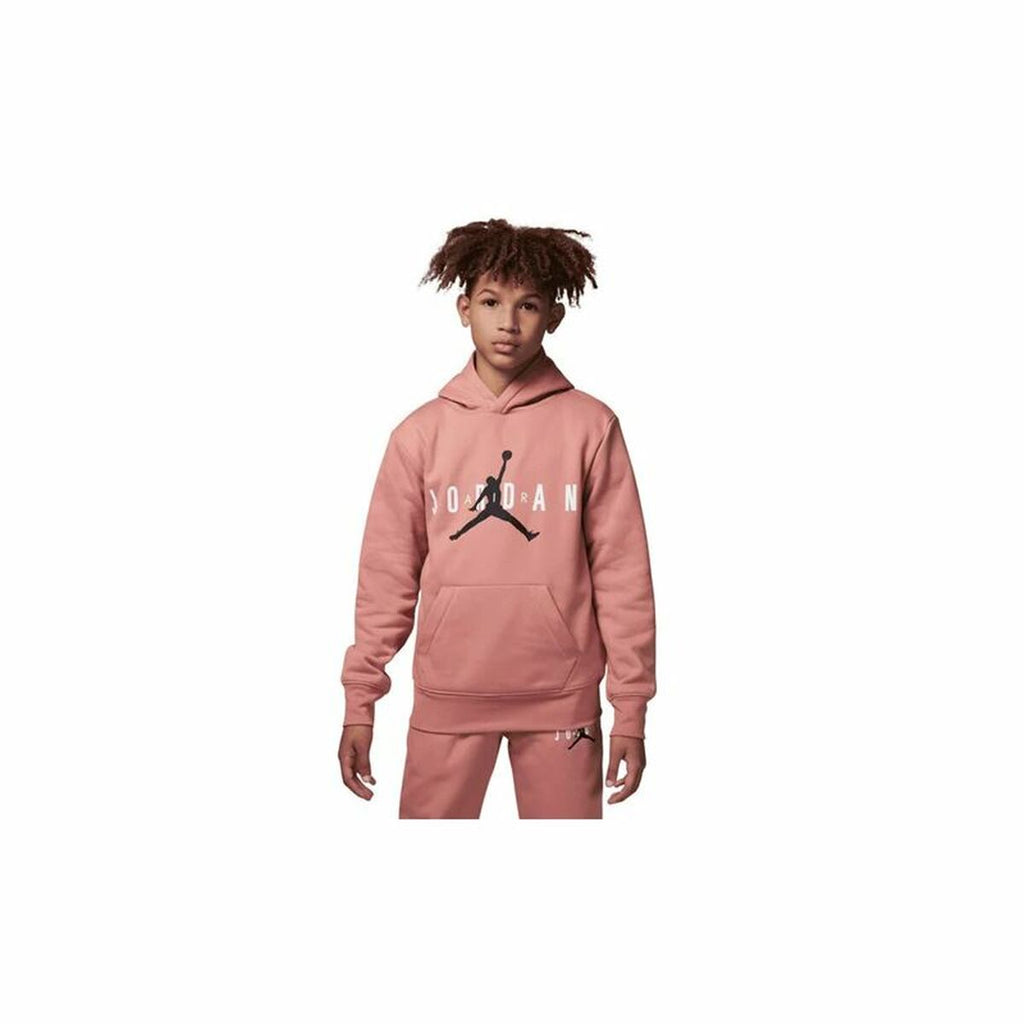 Sweatshirt mit Kapuze für Mädchen Jordan Jumpman Sustainable Weiß Rosa