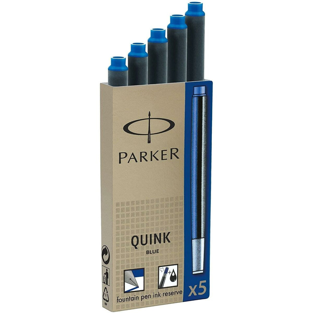 Tintenwechsel für Feder Parker Quink Ink 5 Stücke 0,7 mm Blau (4 Stück)