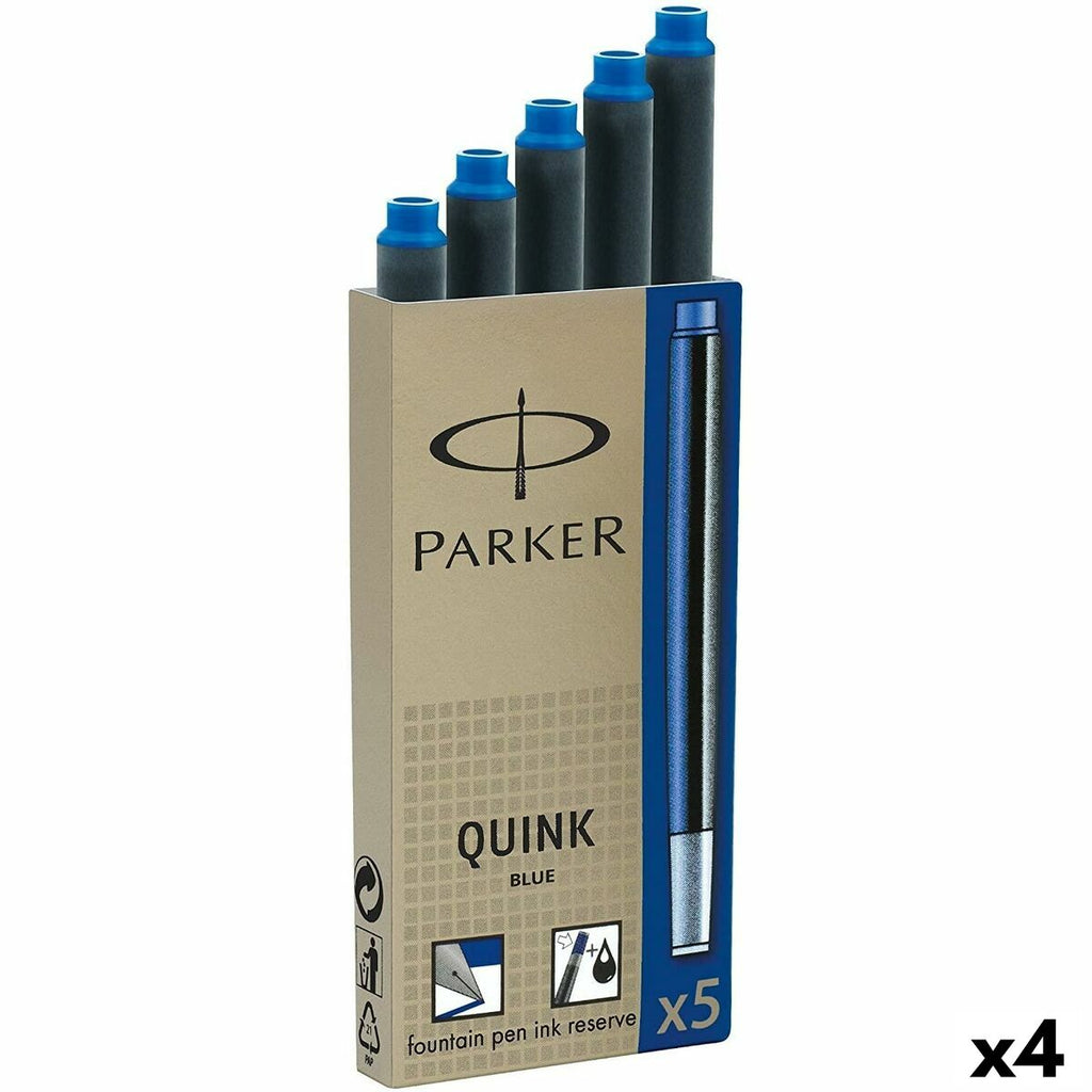 Tintenwechsel für Feder Parker Quink Ink 5 Stücke 0,7 mm Blau (4 Stück)